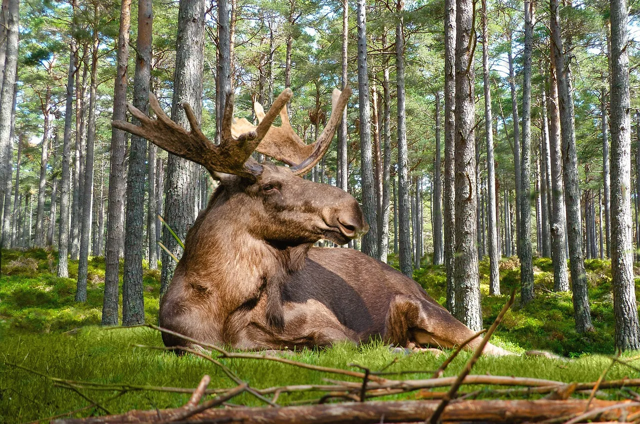 Een eland aan de waterkant